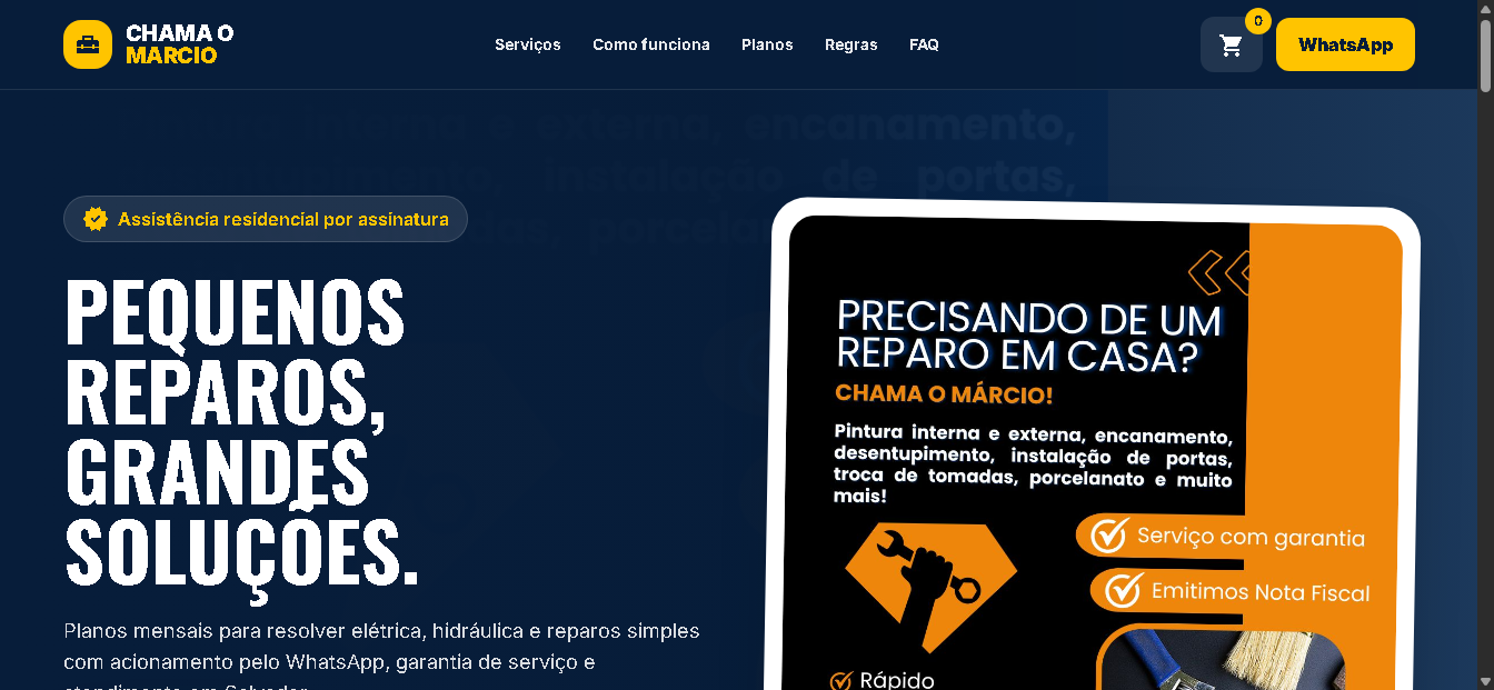 Chama o Marcio Website